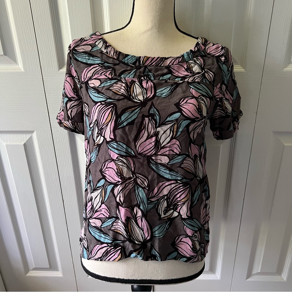Loft Floral Print Women's Top Size Small